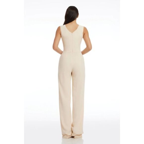 DRESS THE POPULATION Sandra Jumpsuit in Cream Size X-Large - Picture 10 of 13